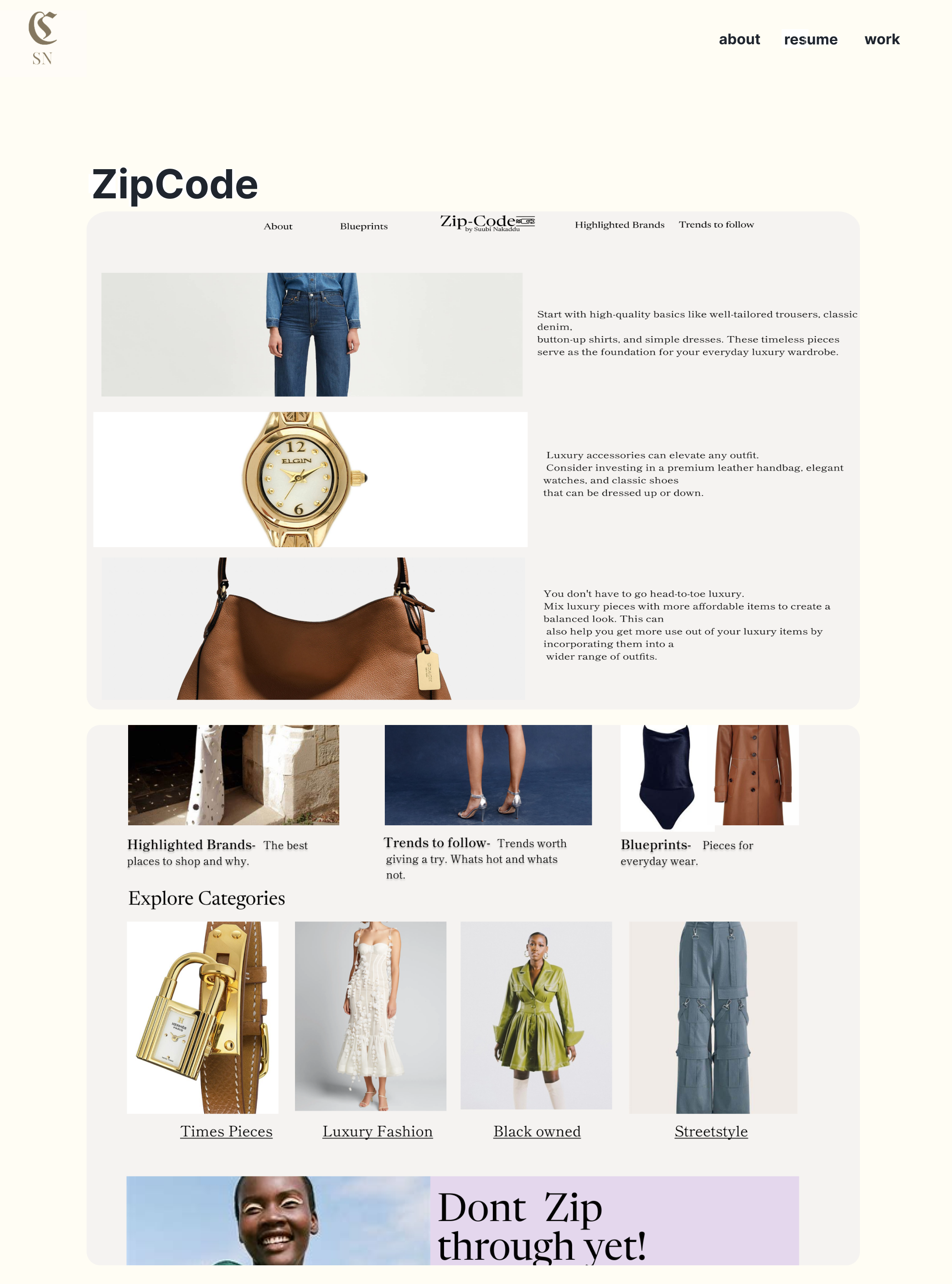 Fashion Website Layout